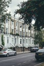 A row of typical British Georgian terrace houses in London