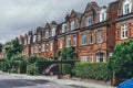 A row of typical British terrace houses in London