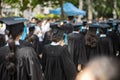 Row of university graduates