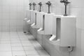 Row urinals in public restroom