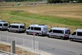 Row of vans at salvador airport