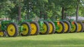 Row of Vintage John Deere Tractors Royalty Free Stock Photo