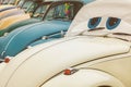 Row of vintage Volkswagen Beetles from the seventies Royalty Free Stock Photo