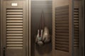 Boxing Gloves In Vintage Locker