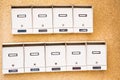 Row of white mailboxs Royalty Free Stock Photo