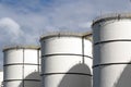 Row of oil storage tanks Royalty Free Stock Photo