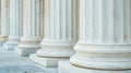 Row of White Pillars in Alignment Royalty Free Stock Photo