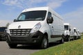 Row of White Renault Master Vans