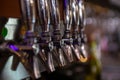 Row of Wine or Beer Taps Royalty Free Stock Photo