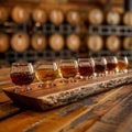 Row of Wine Glasses on Wooden Table Royalty Free Stock Photo