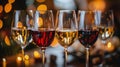 Row of Wine Glasses on Table Royalty Free Stock Photo