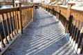 A row of wooden fences and shades Royalty Free Stock Photo