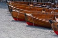 Row of Wooden Rowboats Royalty Free Stock Photo