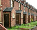 Row of workmen's terraced houses Royalty Free Stock Photo