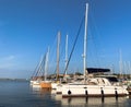 Row of Yachts and boats in the Port of Sozopol Royalty Free Stock Photo