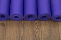 Row of yoga mats