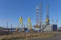 The Rowan Gorilla VII Drilling Rig moored up at the South Entrance into the Port of Dundee.