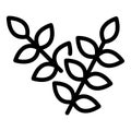 Rowan leaves icon, outline style
