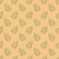 Rowan leaves seamless pattern hand drawn doodle. template for design textiles, wallpapers, backgrounds. scandinavian, hygge.