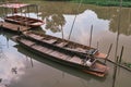 Rowboat in canal nature, landscape quiet place