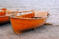 A rowboat at the edge of the lake Royalty Free Stock Photo