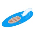 Rowboat icon, isometric style