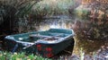 Rowboat in the swamp Royalty Free Stock Photo