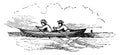 Rowboat, vintage illustration