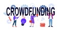 ÃÂ¡rowdfunding banner with people have business idea, cartoon vector illustration