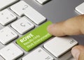 ROWE Results-Only Work Environment - Inscription on Green Keyboard Key