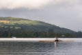 Rower on Loch Lomond at sunrise