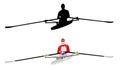 Rower silhouette and illustration