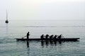 Rowers on the calm sea