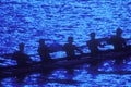Rowers by moonlight Royalty Free Stock Photo