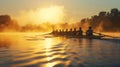 rowers paddling in beautiful river