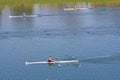 Rowers in a rowing boat