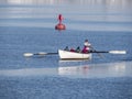 Rowers training in whaleboat Royalty Free Stock Photo