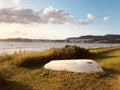 Rowing boat and canoeists at Trondheim Fjord