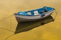 Rowing Boat Golden Reflection Royalty Free Stock Photo