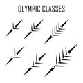Rowing boat icon set isolated. olympic classes Royalty Free Stock Photo