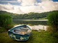 A rowing boat on the shore of Grasmere Royalty Free Stock Photo