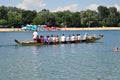 Rowing Boat Teambuilding Event on Lake Ada Royalty Free Stock Photo