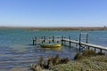 Rowing boat tied to jetty