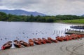 Rowing Boats for hire. Keswick UK Royalty Free Stock Photo