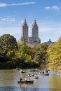 Rowing Boats on the Lake in Central Park Royalty Free Stock Photo