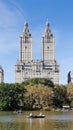 Rowing Boats on the Lake in Central Park Royalty Free Stock Photo