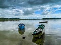 Rowing boats on Lough Carra, county Mayo Ireland Royalty Free Stock Photo