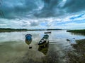 Rowing boats on Lough Carra, county Mayo Ireland Royalty Free Stock Photo