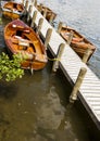 Rowing Boats moored at Boweness on Windermere, Lake Windermere. Royalty Free Stock Photo