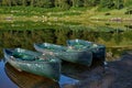 Rowing Boats Moored at Watendlath Tarn in the Lake District Cumb